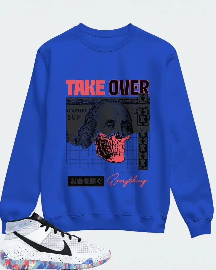 Nike KD 13 Sneaker Matching Royal Blue Sweatshirt - Take Over