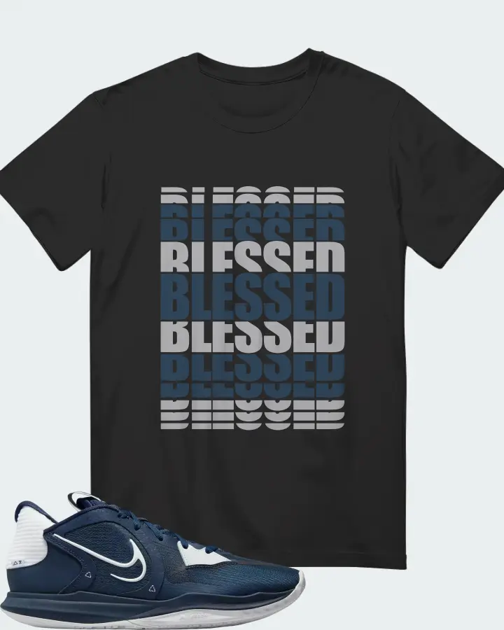 Nike Kyrie 5 Low TB Sneaker Matching Graphite T-Shirt - BLESSED Many Times