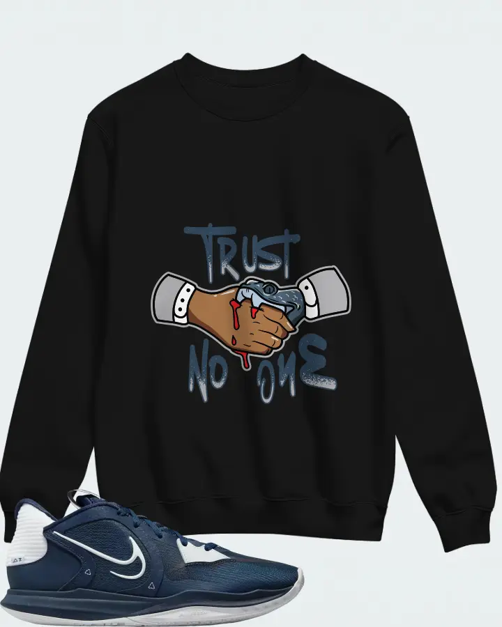Nike Kyrie 5 Low TB Sneaker Matching Black Sweatshirt - Trust No One
