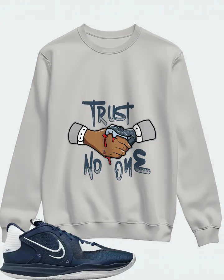 Nike Kyrie 5 Low TB Sneaker Matching Grey Sweatshirt - Trust No One