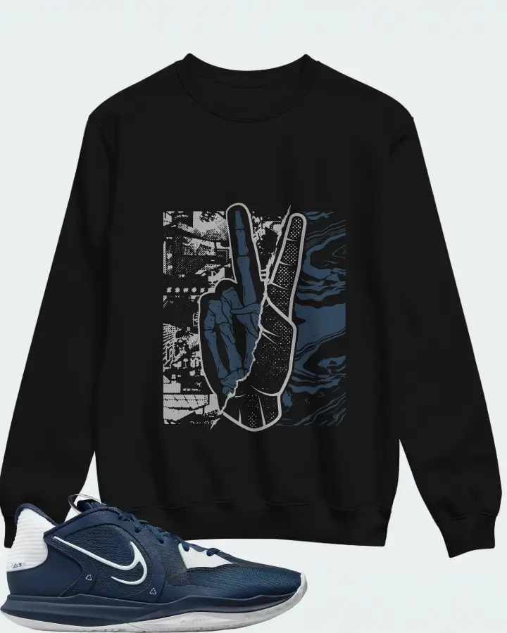 Nike Kyrie 5 Low TB Sneaker Matching Black Sweatshirt - Peace of mind