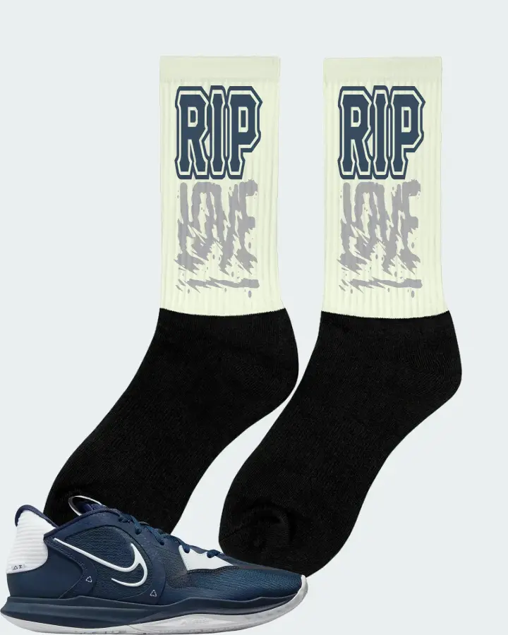 Nike Kyrie 5 Low TB Sneaker Matching Citron Socks (RIP Love) - View 3