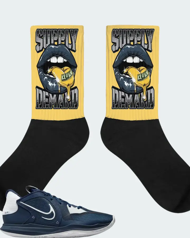 Nike Kyrie 5 Low TB Sneaker Matching Yellow Socks (Supply Demand) - View 1