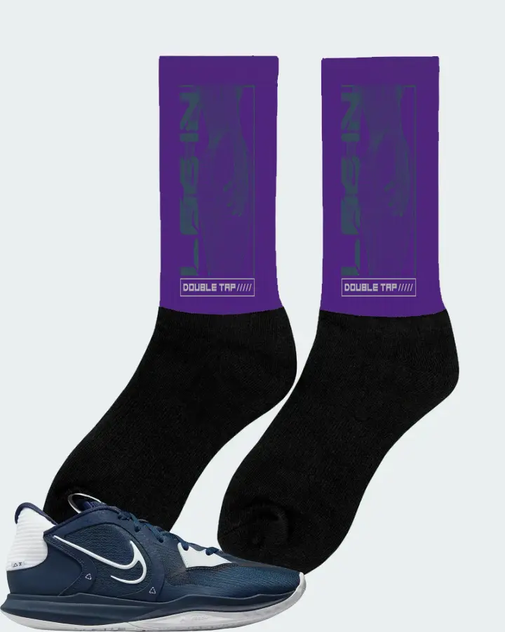 Nike Kyrie 5 Low TB Sneaker Matching Purple Socks (LOGIN) - View 3
