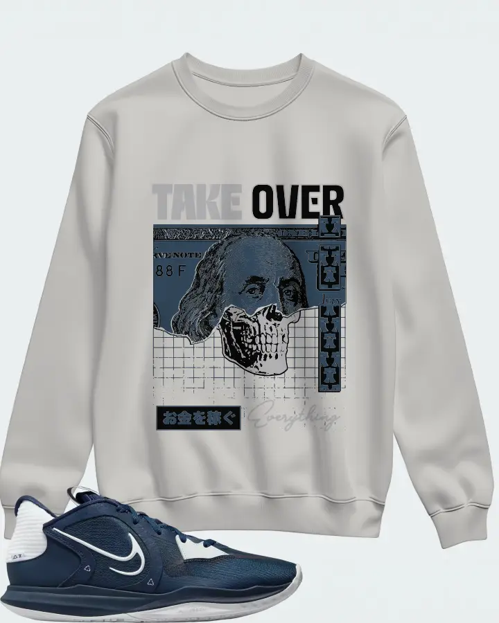 Nike Kyrie 5 Low TB Sneaker Matching Grey Sweatshirt - Take Over