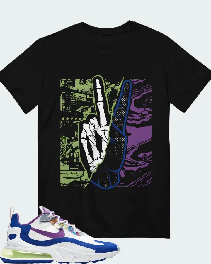 Nike Air Max 270 React Easter Sneaker Matching Black T-Shirt - Peace of mind