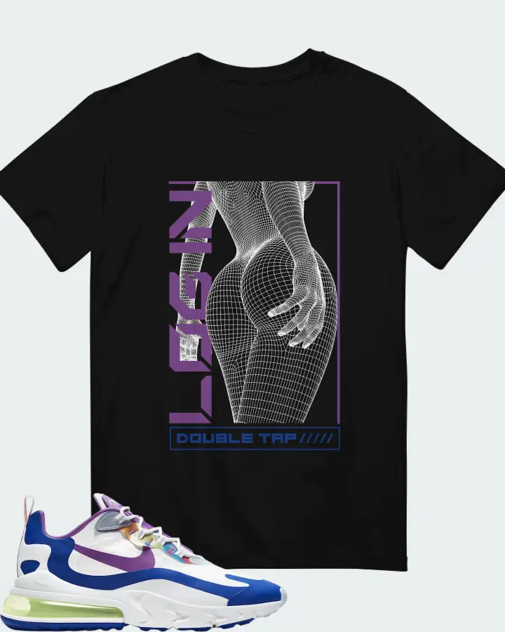 Nike Air Max 270 React Easter Sneaker Matching Black T-Shirt (LOGIN) - View 1
