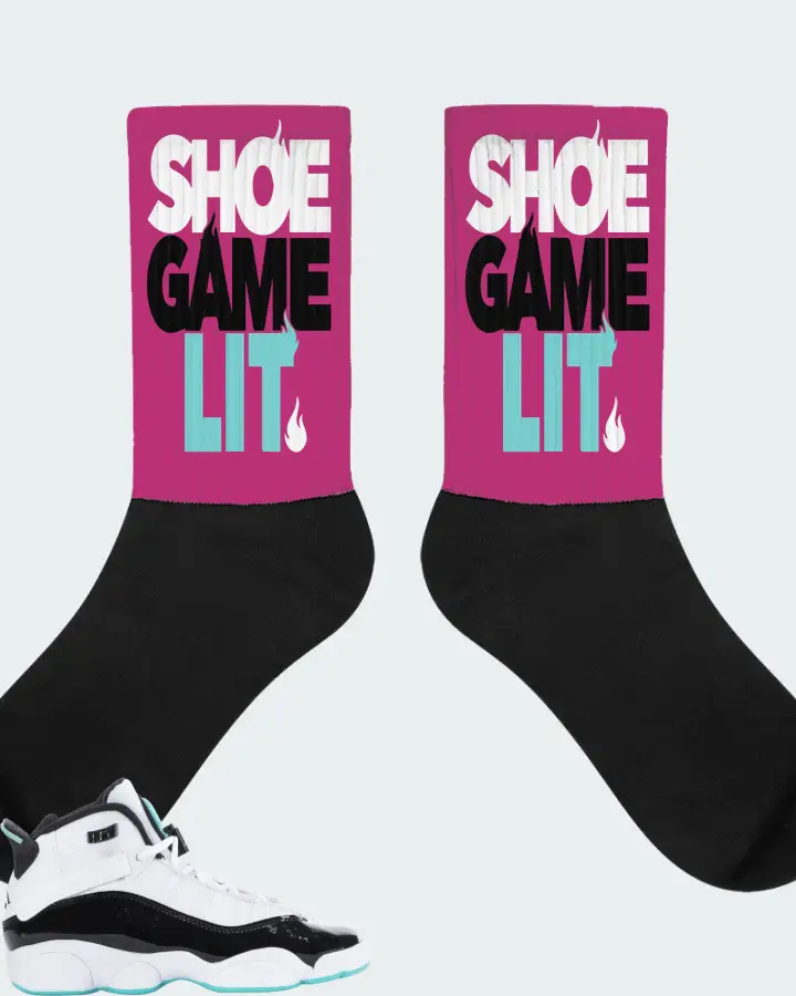 Jordan 6 Rings Sneaker Matching Berry Socks - Shoe Game Lit Classic