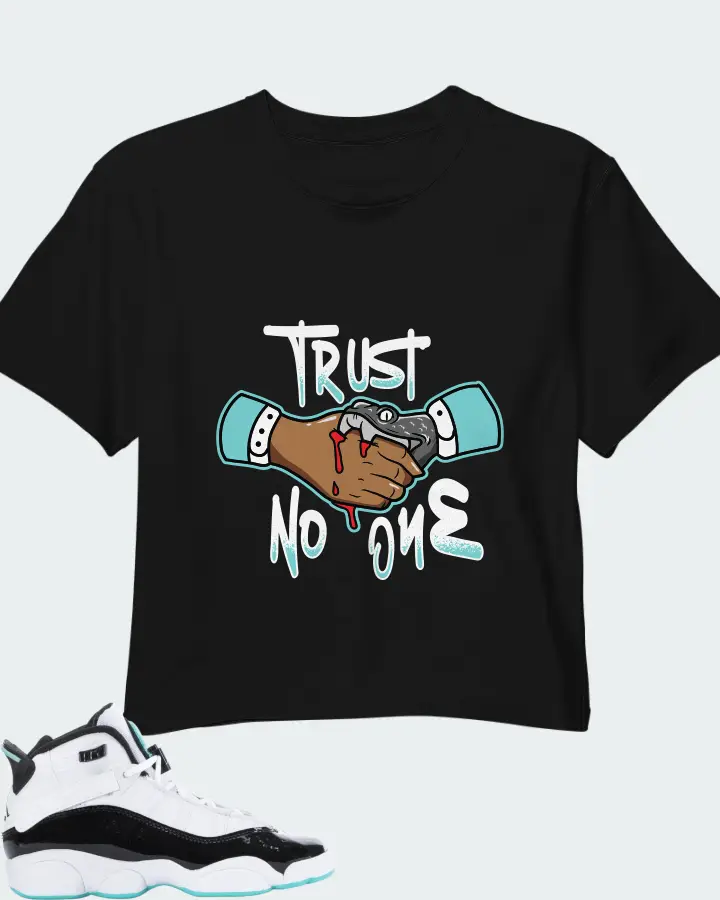 Jordan 6 Rings Sneaker Matching Black Crop Top - Trust No One
