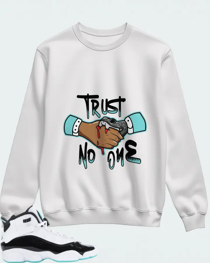 Jordan 6 Rings Sneaker Matching White Sweatshirt - Trust No One