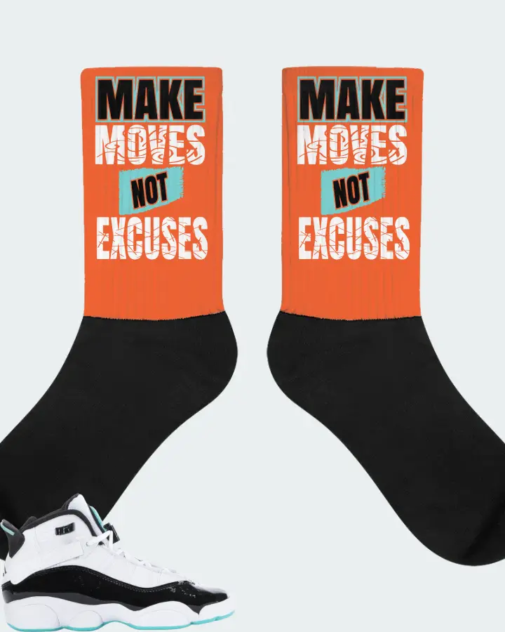 Jordan 6 Rings Sneaker Matching Orange Socks - Make Moves Not Excuses
