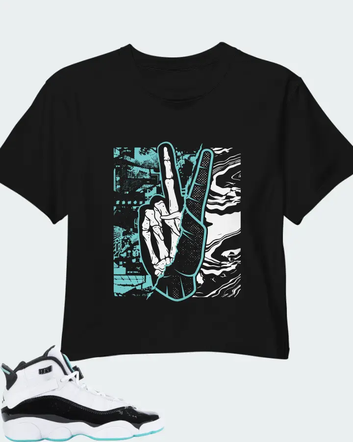 Jordan 6 Rings Sneaker Matching Black Crop Top - Peace of mind