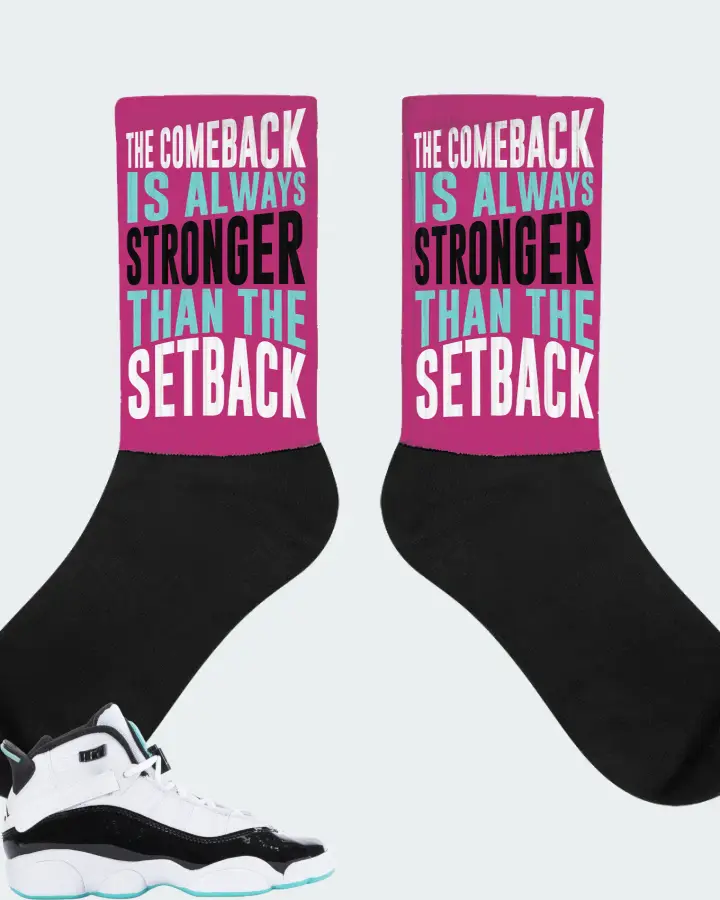 Jordan 6 Rings Sneaker Matching Berry Socks - The Comeback