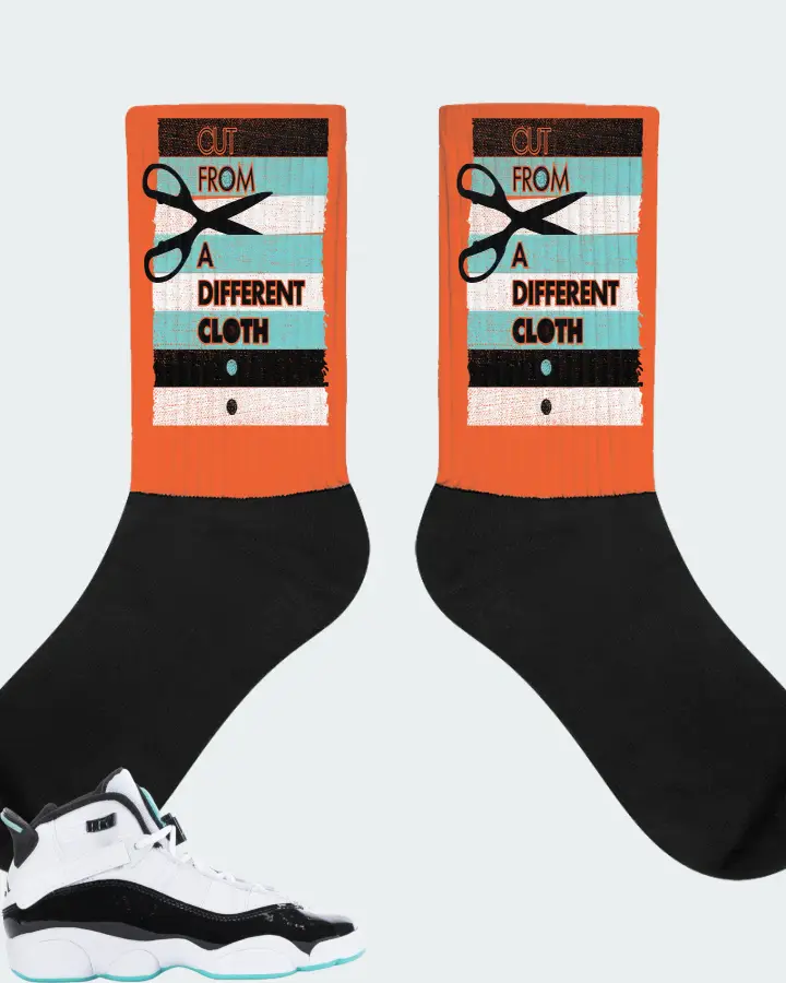 Jordan 6 Rings Sneaker Matching Orange Socks - Cut From a Different Cloth
