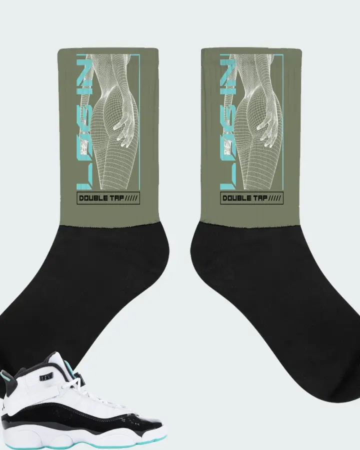 Jordan 6 Rings Sneaker Matching Olive Socks (LOGIN) - View 1