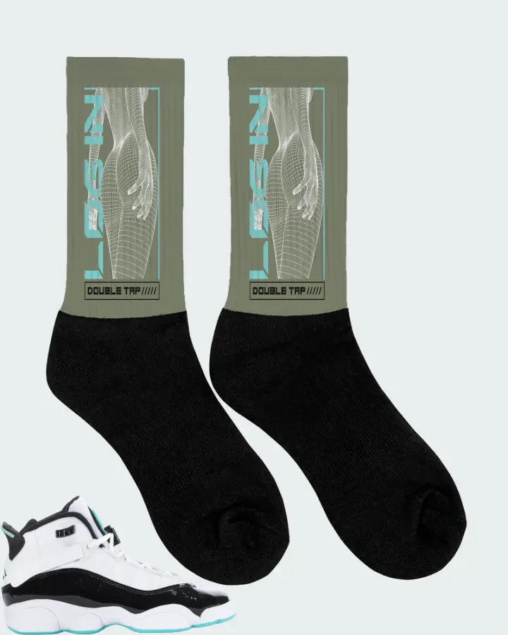 Jordan 6 Rings Sneaker Matching Olive Socks (LOGIN) - View 2