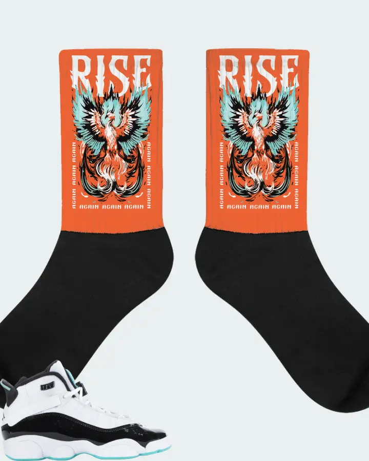 Jordan 6 Rings Sneaker Matching Orange Socks - RISE