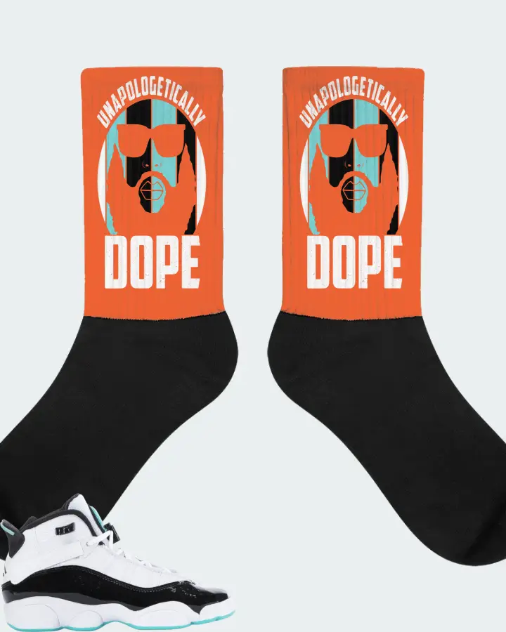 Jordan 6 Rings Sneaker Matching Orange Socks - UNAPOLOGETICALLY DOPE Man