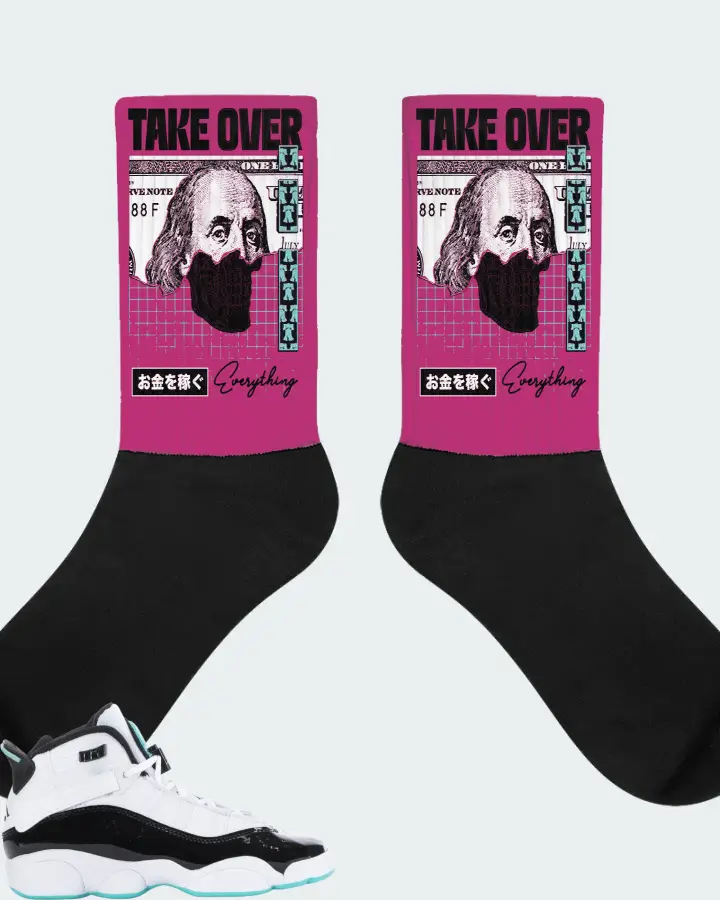 Jordan 6 Rings Sneaker Matching Berry Socks - Take Over