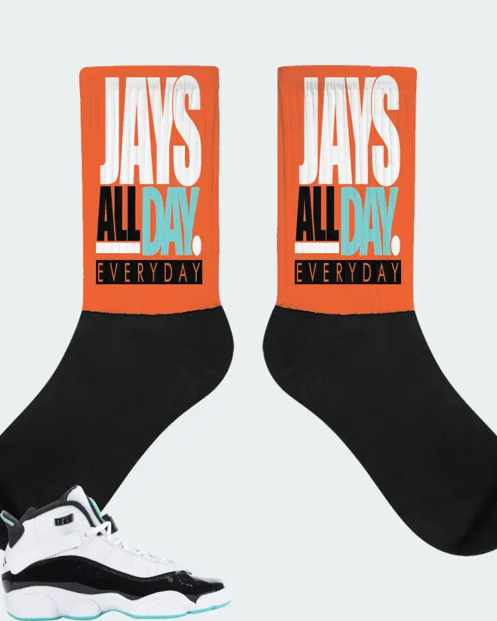 Jordan 6 Rings Sneaker Matching Orange Socks - Jays All Day