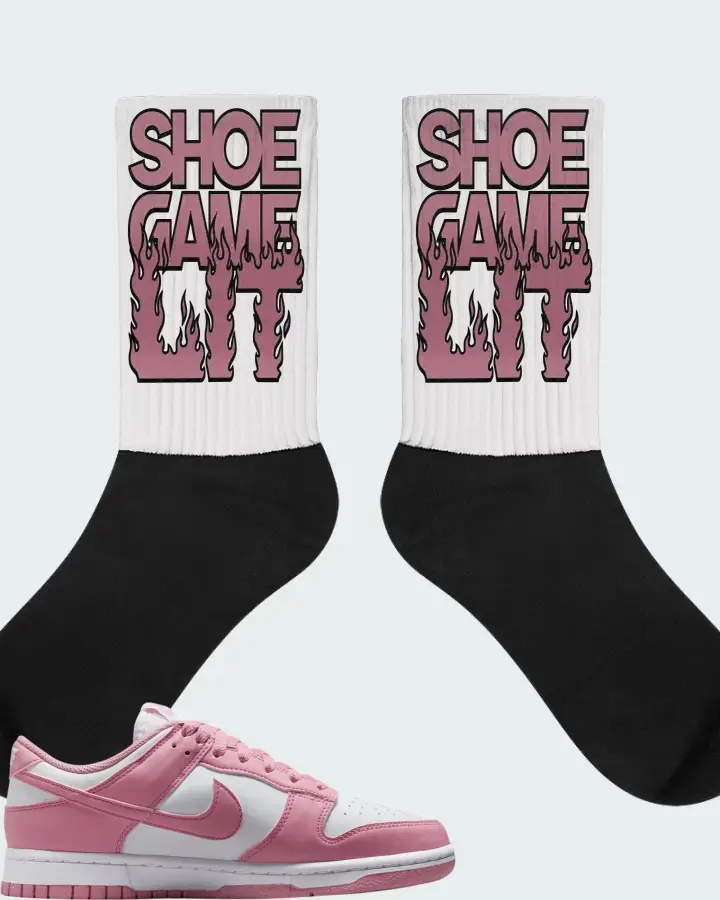 Nike Dunk Low Next Nature  Elemental Pink  Sneaker Matching White Socks - Shoe Game Lit Refreshed