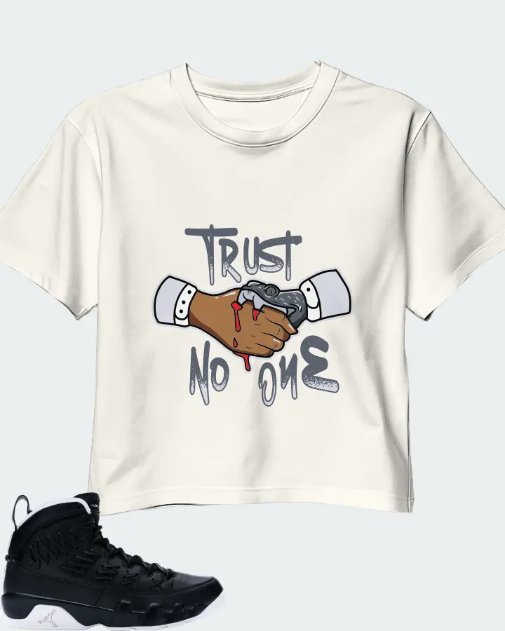 Jordan 9 Retro Sneaker Matching Ecru White Crop Top - Trust No One