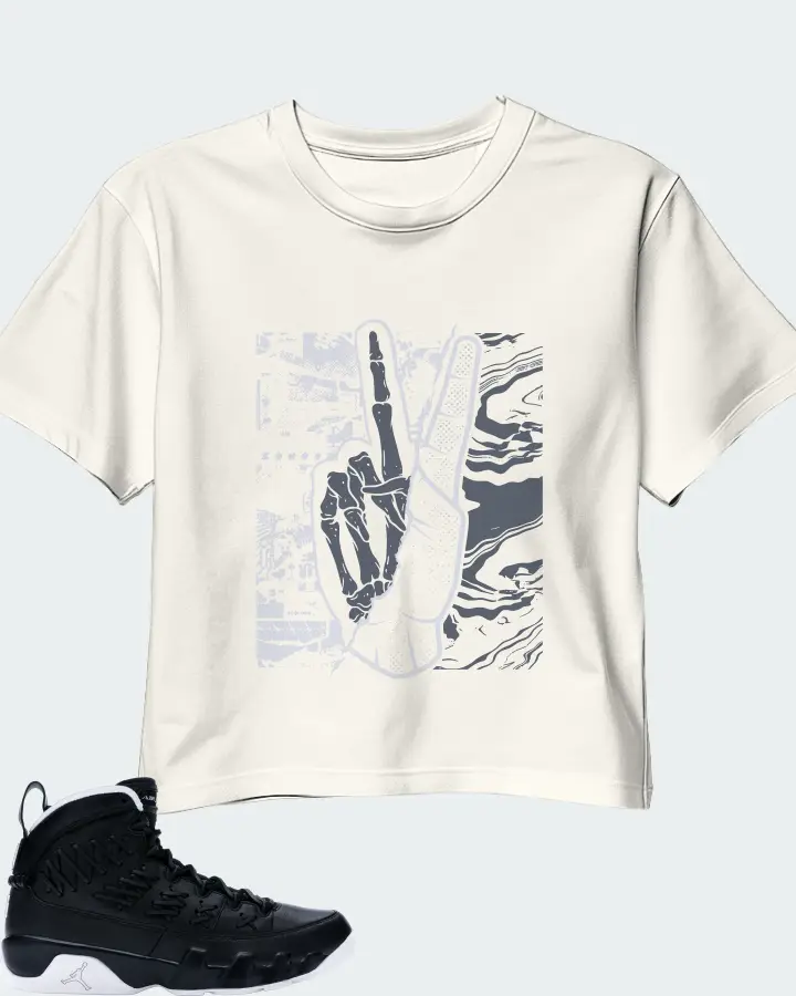 Jordan 9 Retro Sneaker Matching Ecru White Crop Top - Peace of mind