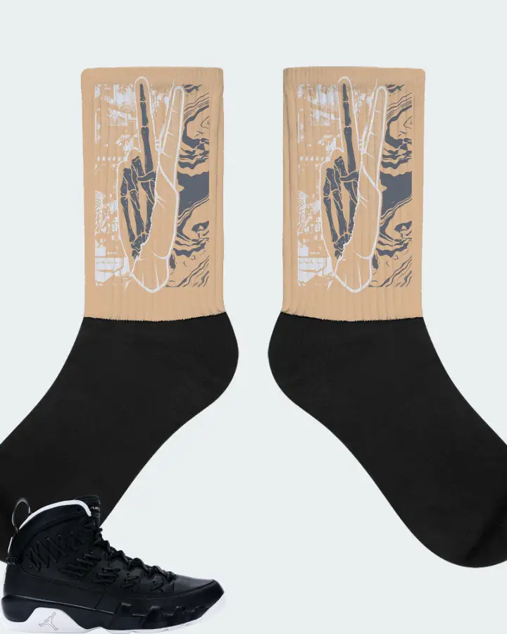 Jordan 9 Retro Sneaker Matching Cream Socks - Peace of mind