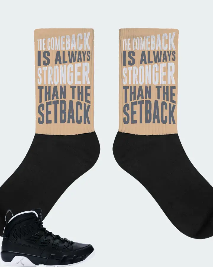 Jordan 9 Retro Sneaker Matching Cream Socks - The Comeback