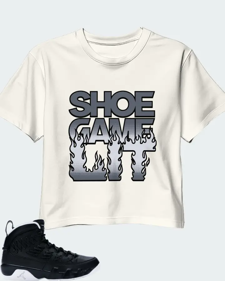 Jordan 9 Retro Sneaker Matching Ecru White Crop Top - Shoe Game Lit Refreshed