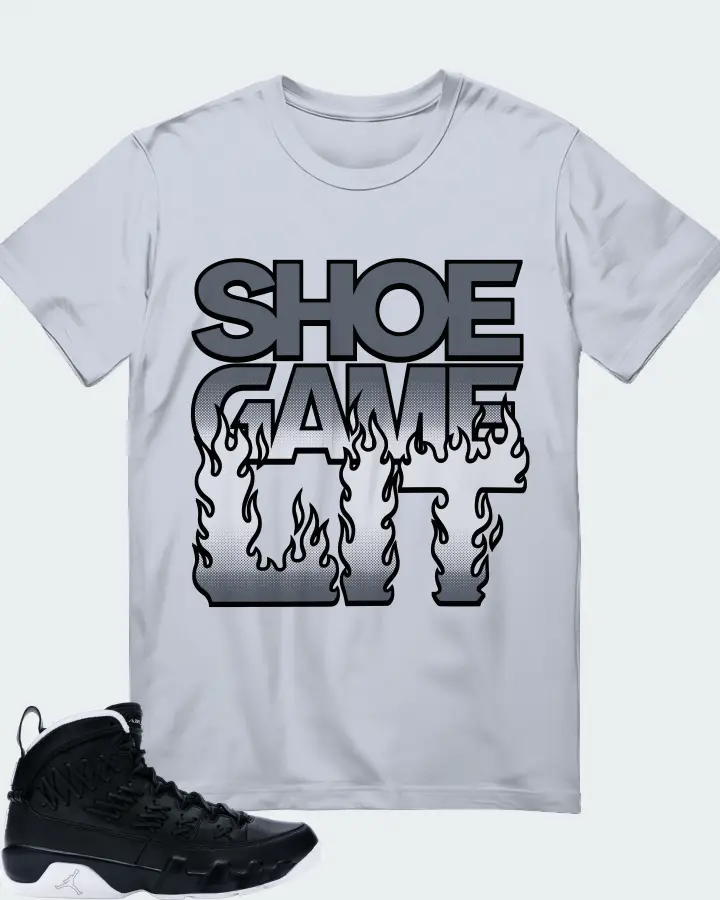 Jordan 9 Retro Sneaker Matching Light Blue T-Shirt - Shoe Game Lit Refreshed