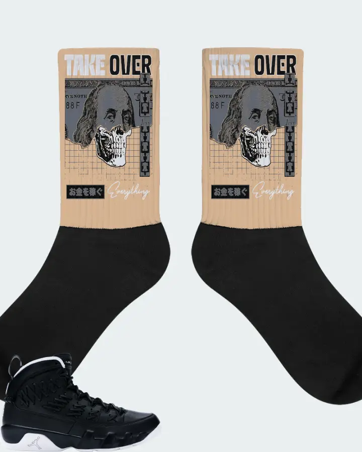 Jordan 9 Retro Sneaker Matching Cream Socks - Take Over