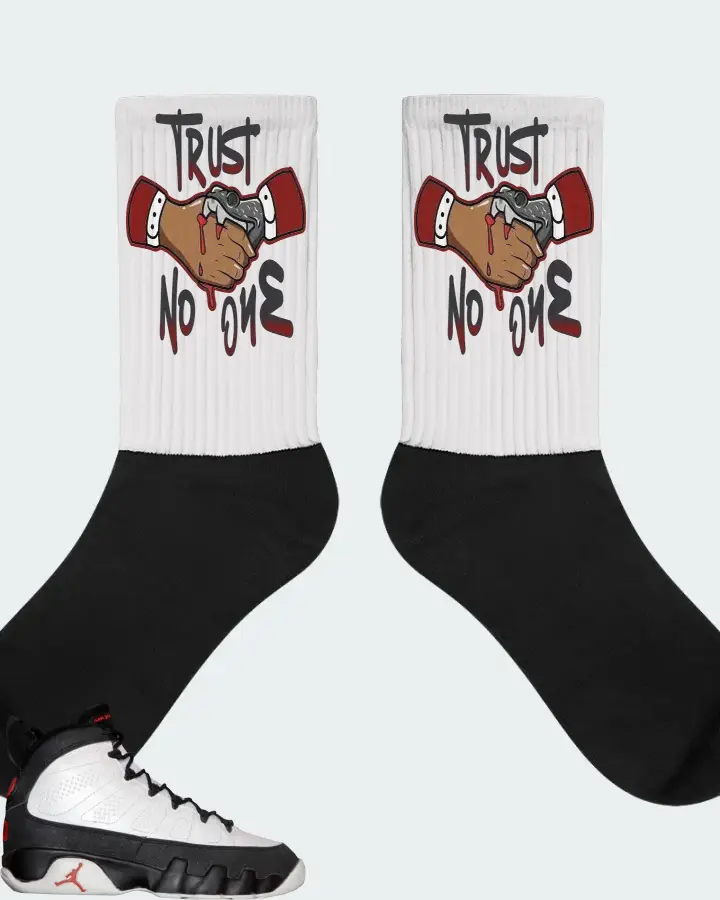 Jordan 9 OG Sneaker Matching White Socks - Trust No One
