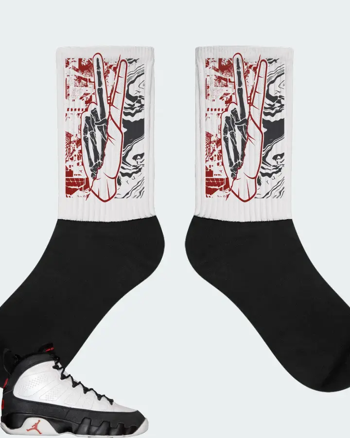 Jordan 9 OG Sneaker Matching White Socks - Peace of mind