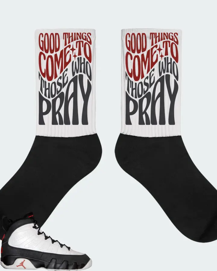 Jordan 9 OG Sneaker Matching White Socks - Good Things Come To Those Who Pray