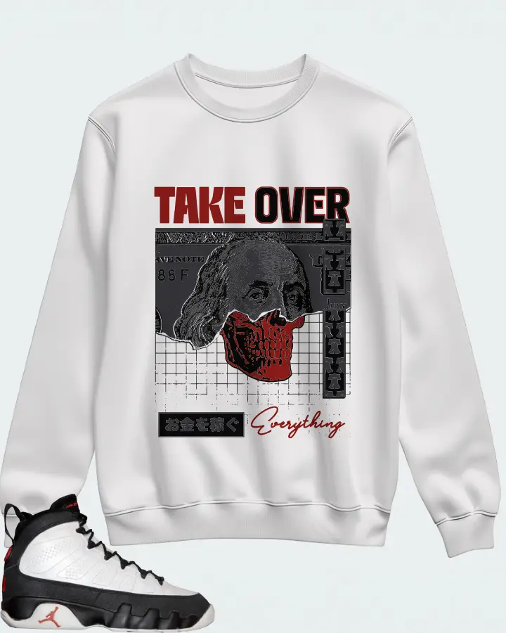 Jordan 9 OG Sneaker Matching White Sweatshirt - Take Over
