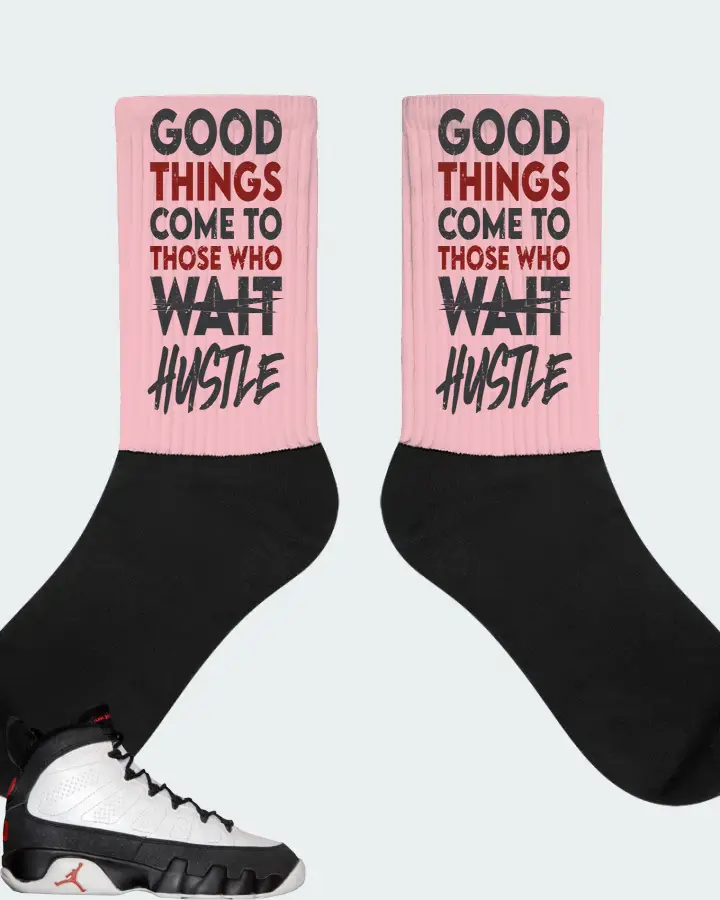 Jordan 9 OG Sneaker Matching Pink Socks - Good Things Come