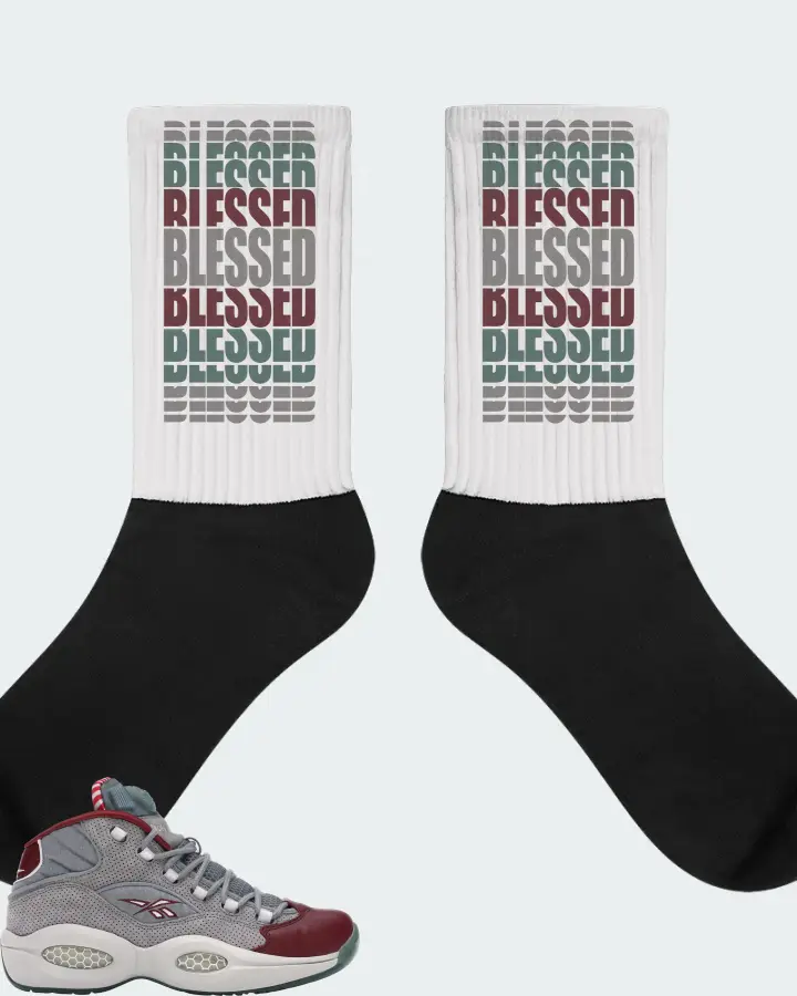 Reebok Pump Question Sneaker Matching White Socks - BLESSED Many Times