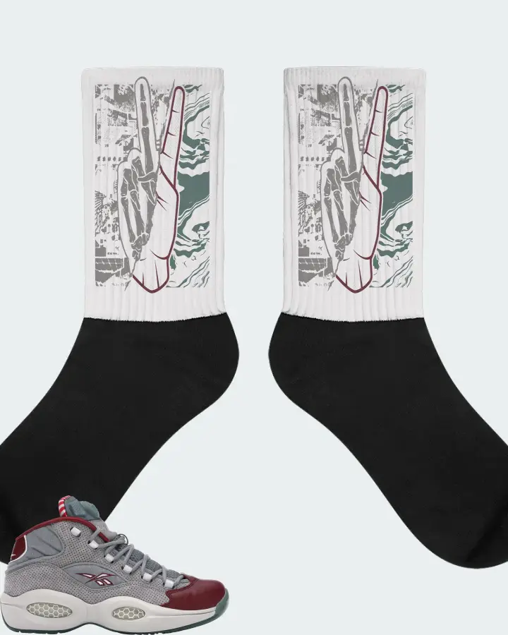 Reebok Pump Question Sneaker Matching White Socks - Peace of mind