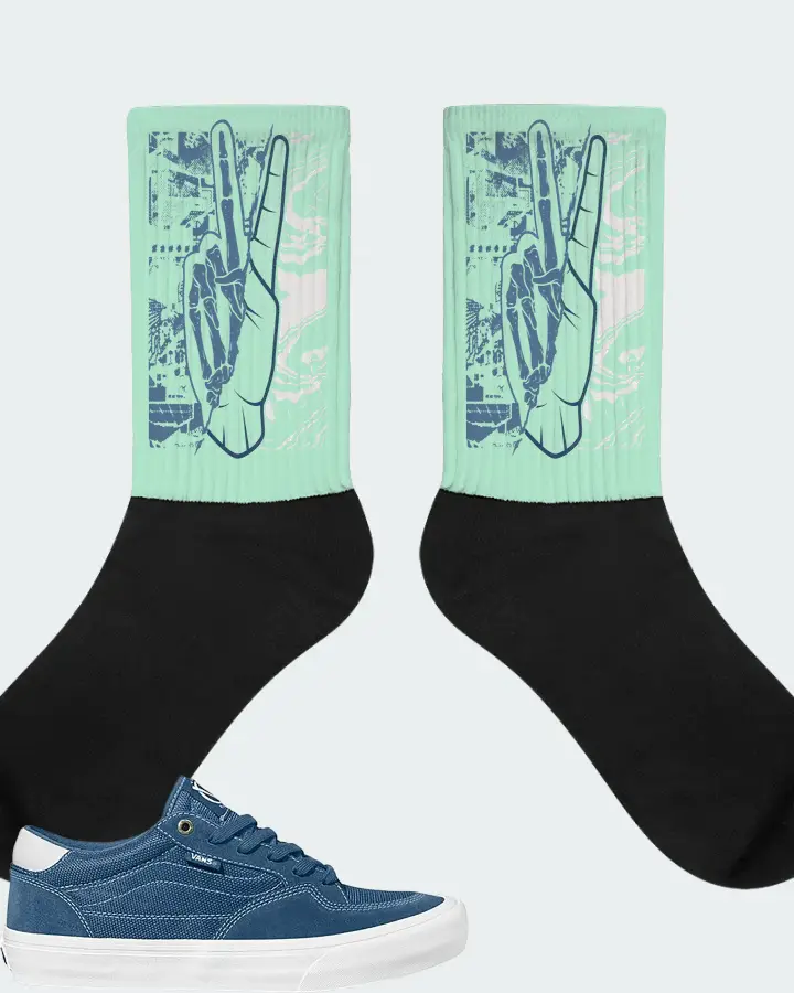 Vans Rowan Pro Sneaker Matching Mint Socks - Peace of mind