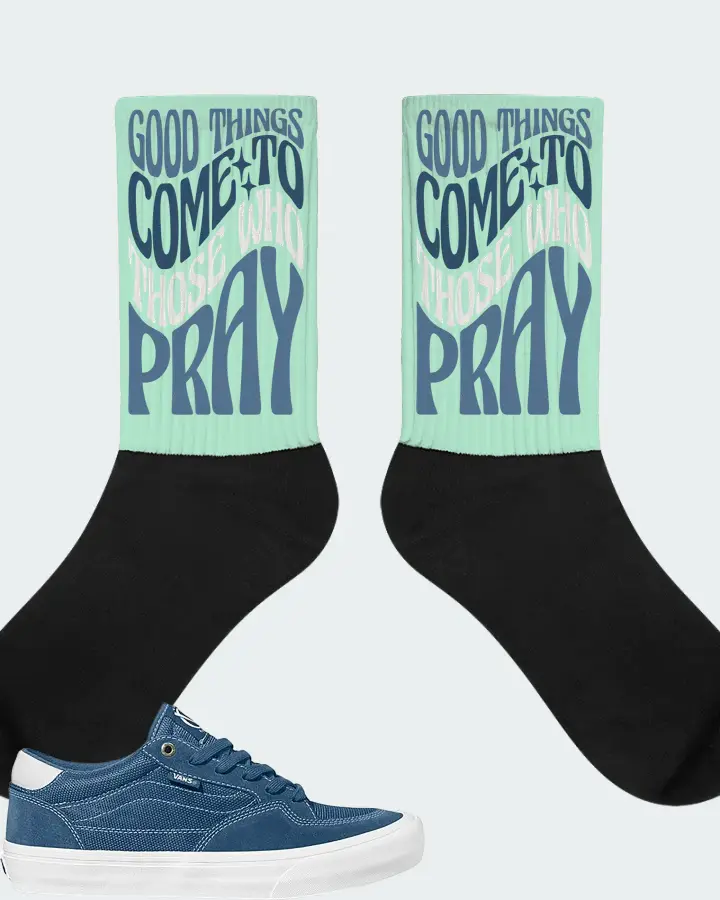 Vans Rowan Pro Sneaker Matching Mint Socks - Good Things Come To Those Who Pray