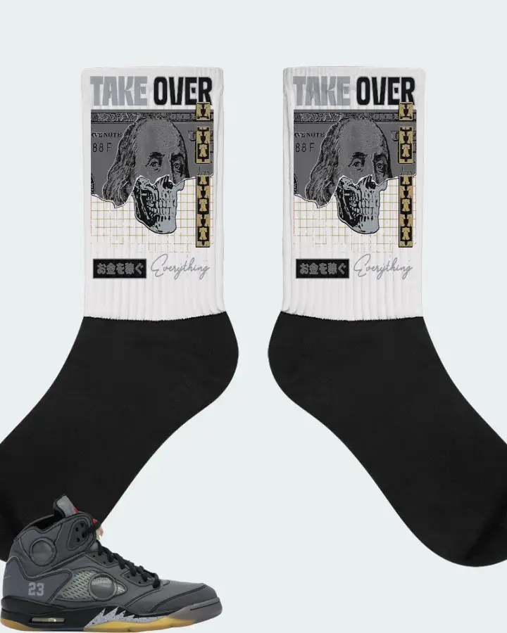 Jordan 5 Retro Sneaker Matching White Socks - Take Over