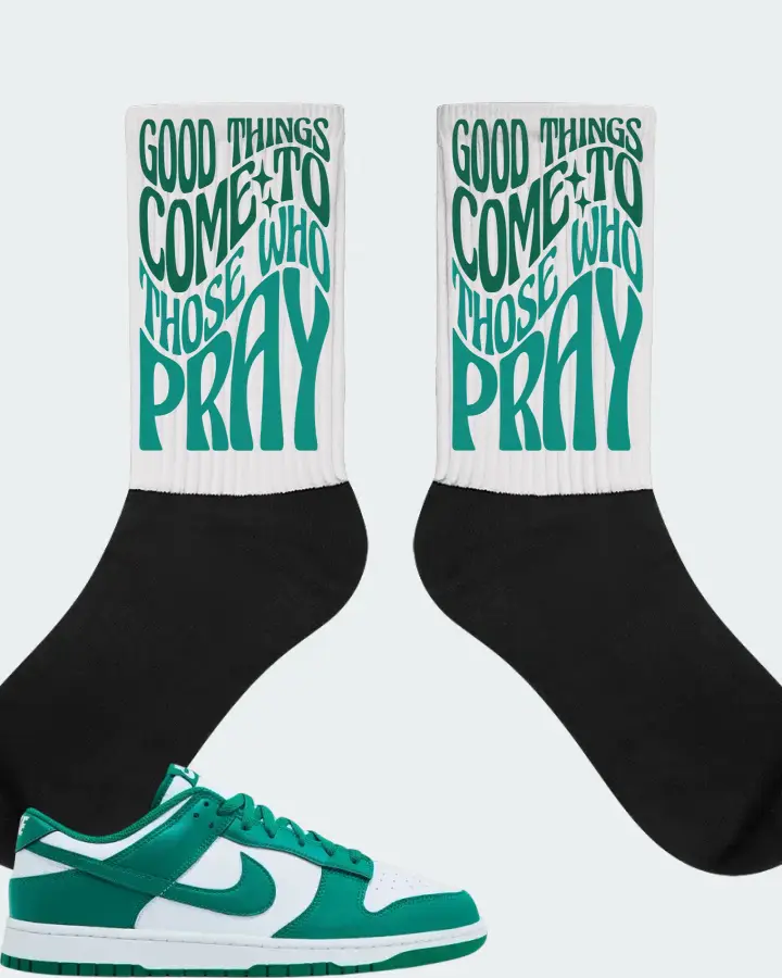 Nike Dunk Low  White Malachite 2025 Sneaker Matching White Socks - Good Things Come To Those Who Pray