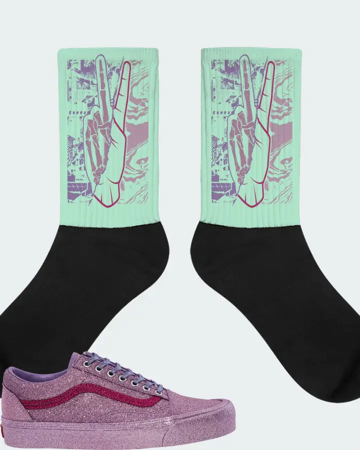 Vans Old Skool Sneaker Matching Mint Socks - Peace of mind