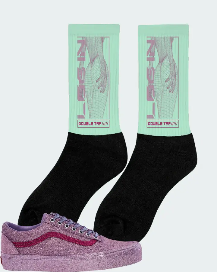 Vans Old Skool Sneaker Matching Mint Socks (LOGIN) - View 3