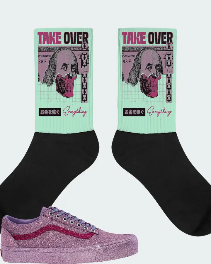 Vans Old Skool Sneaker Matching Mint Socks - Take Over