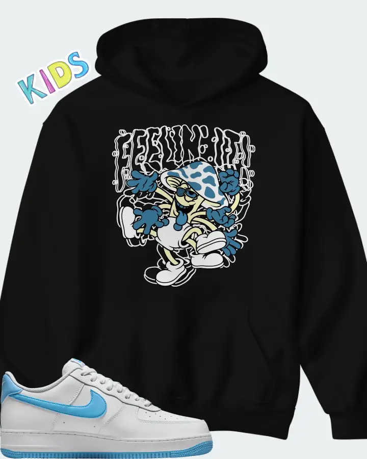 Nike Air Force 1 Low University Blue Matching Kid's Hoodie
