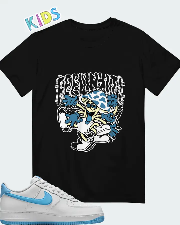Nike Air Force 1 Low University Blue Matching Kid's T-Shirt