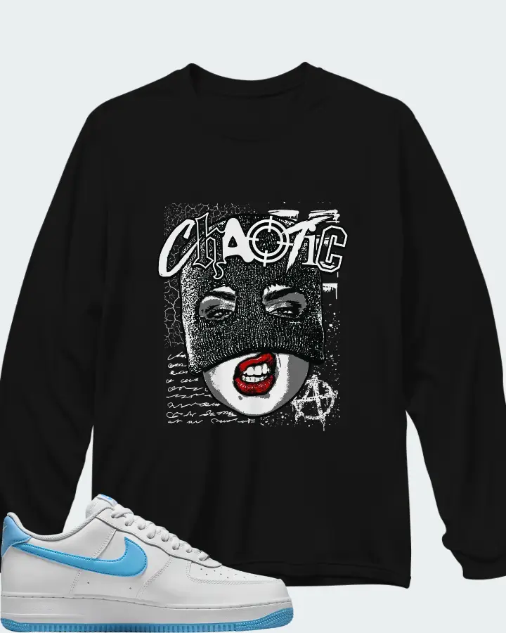 Nike Air Force 1 Low University Blue Matching Long Sleeve T-Shirt
