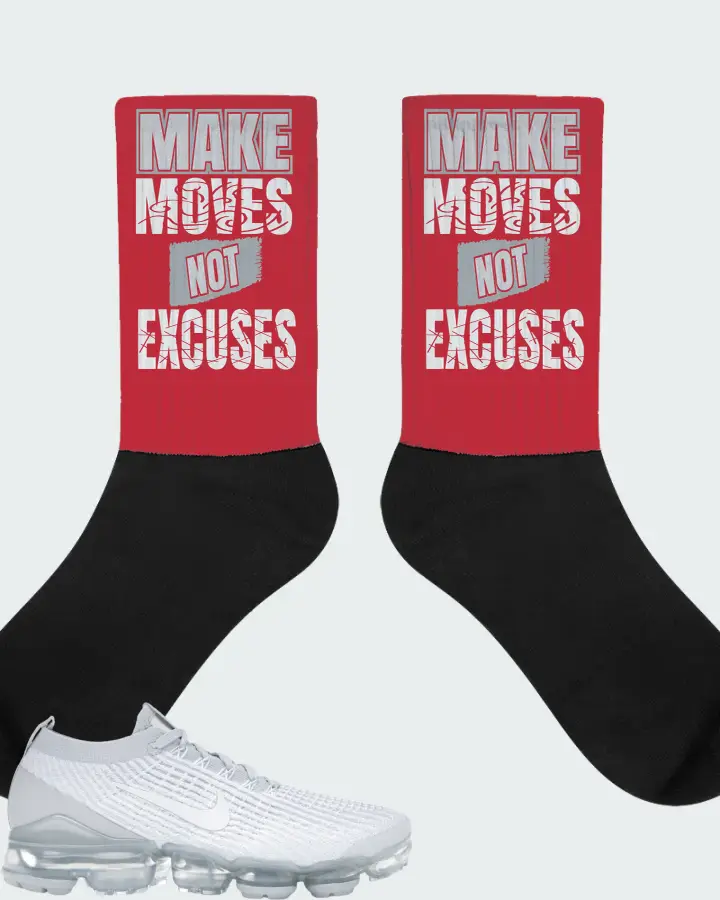 Nike Air VaporMax Flyknit 3 Sneaker Matching Red Socks - Make Moves Not Excuses
